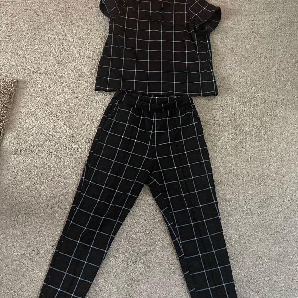 Black Checkered Women's Outfit
